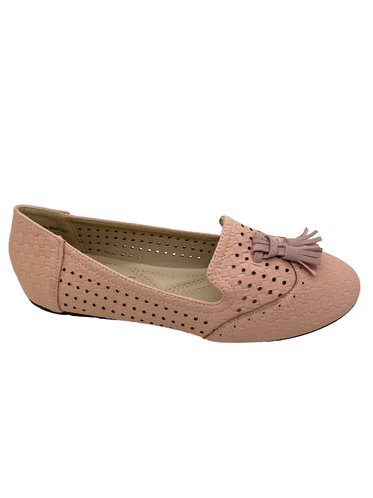 Victoria K Women's Weaved Texture Zipper Design Strap Buckle Ballerina Flats