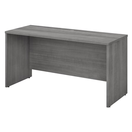 Maklaine Engineered Wood 60W x 24D Credenza Desk in Platinum Gray