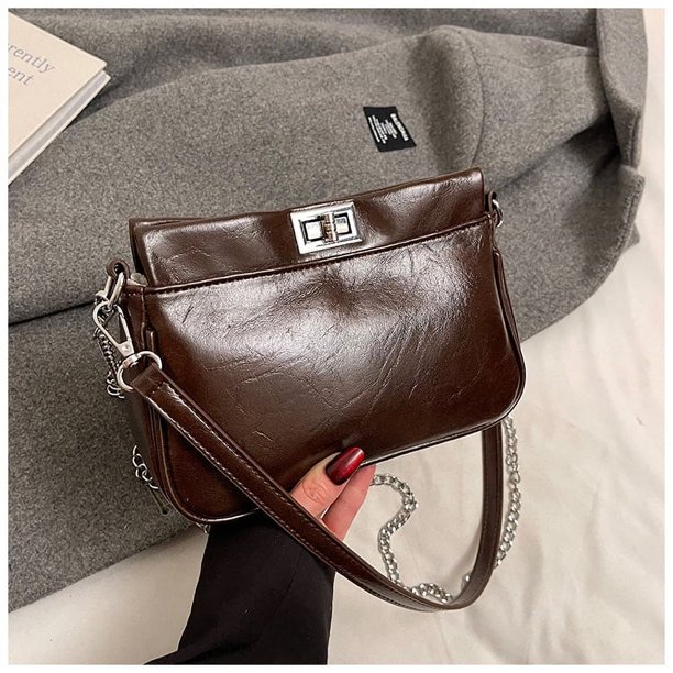 Bolso de mano para mujer con diseño de nicho de estilo nuevo, de alta calidad y textura, con cadena de cuero encerado, bolso de mensajero, bolso cuadrado pequeño de viaje moderno.