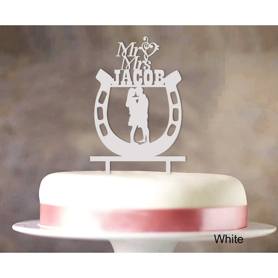 """Mr And Mrs"" Couple Cake Topper Wedding Cake Topper Color Option Available 6""-7"" Inches Wide"