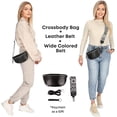 thumbnail image 2 of Leather Waist Belt Bag with 2 Detachable Straps, Stylish Unisex Crossbody Hip Pack for Travel, Italien Handcrafted Fanny Pack in 8 Colors, 2 of 7