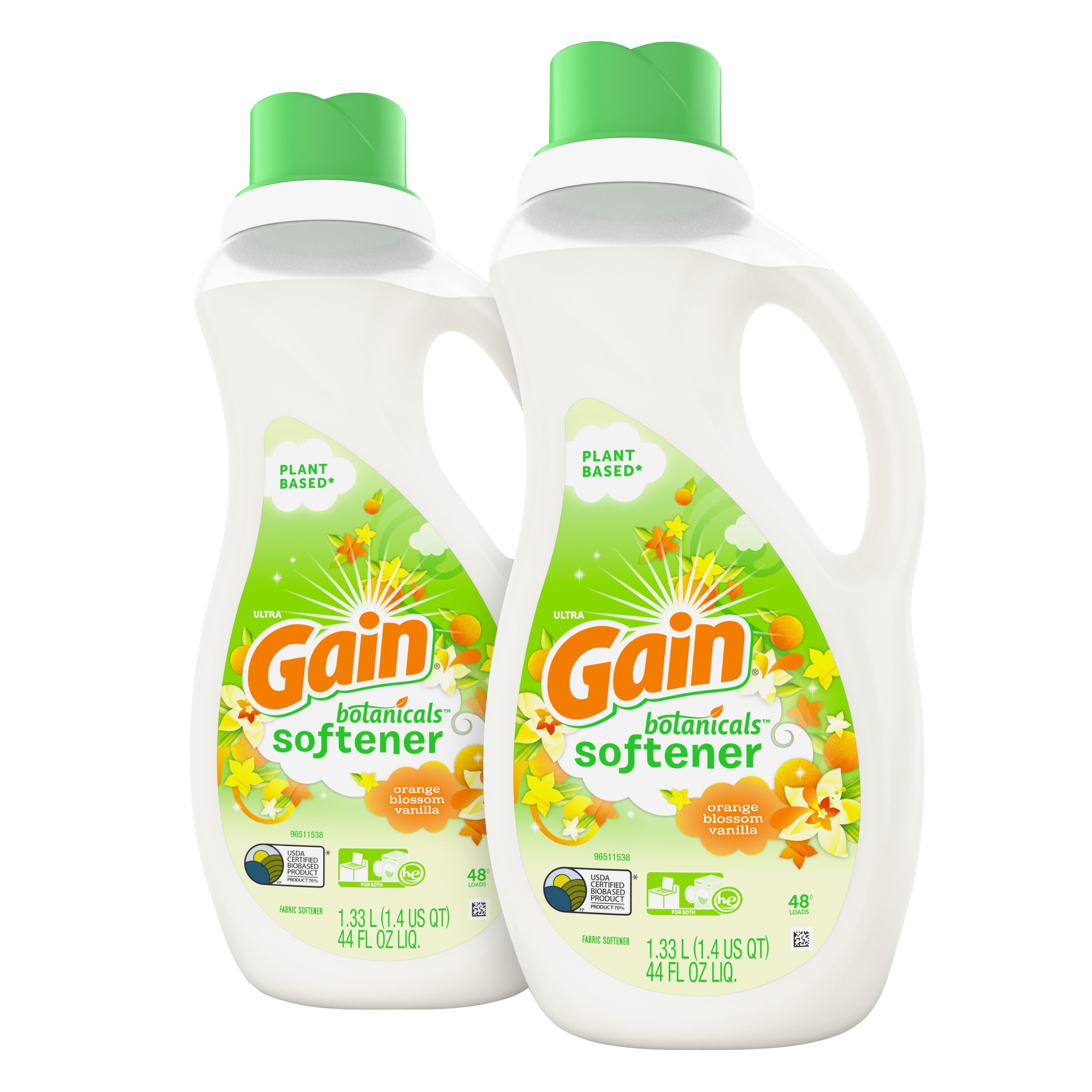 Gain Botanicals Liquid Fabric Softener, Orange Blossom Vanilla, 2 count