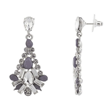 Lux Accessories Silver Tone And Purple Special Occasion Chandelier Lux Accessories Silver Tone And Purple Special Occasion Chandelier Earrings