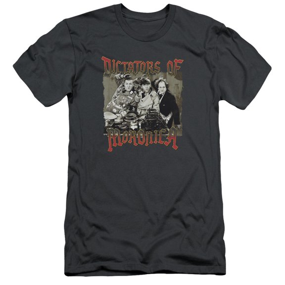 Three Stooges Moronica S/S Adult 30/1 T-Shirt Charcoal