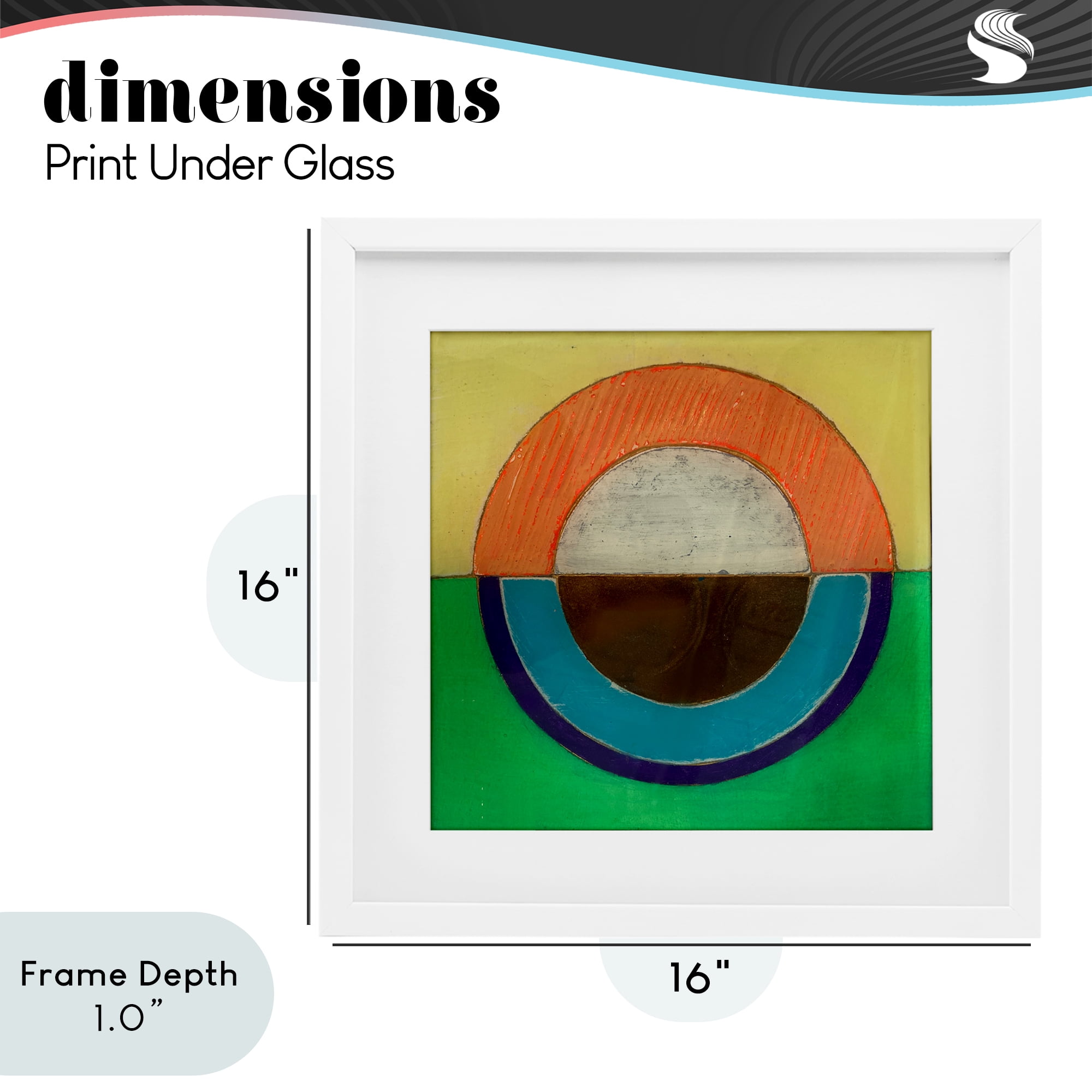 Stupell Industries Balanced Circle Symmetry White Framed Print Under Glass, design by Matthew Finger