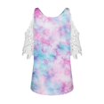 thumbnail image 5 of Elegante mujer casual cremallera cuello impresión blusa encaje manga corta camiseta verano Tops OAVQHLG3B Store  lin121212, 5 of 5