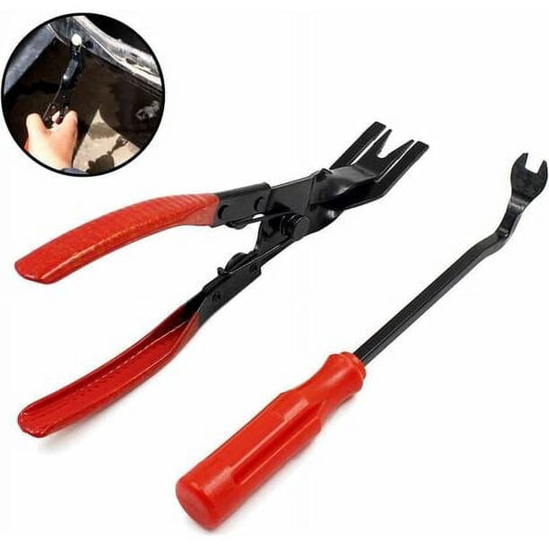 2 alicates para quitar clips, clip para puerta de coche, alicates universales, herramientas de ajuste, kits de reparación para molduras de puertas de coche y pestañas de borde de panel