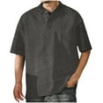 thumbnail image 1 of Birdeem Shirts for Men Mens Solid Color Lapel Fallow Button-Up Sports Short Sleeve Top Top/Shirt, 1 of 12