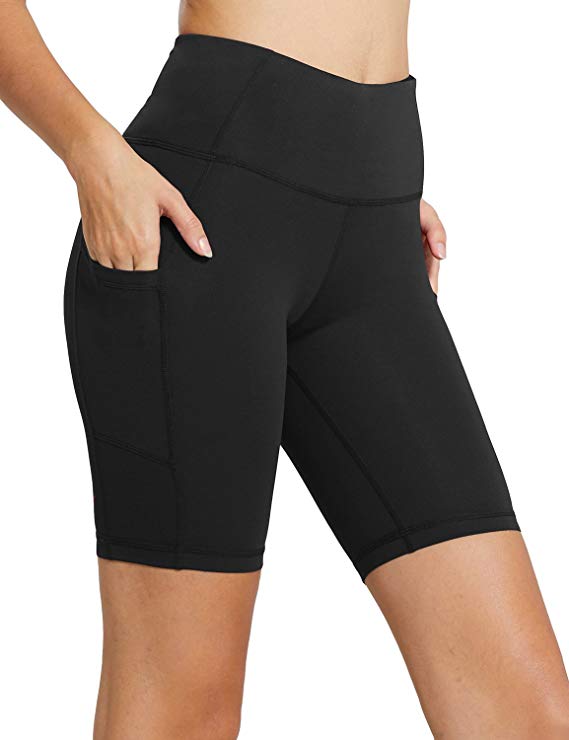 High Waist Tummy Control Workout Yoga Shorts Side Pockets - image 1 of 3
