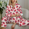thumbnail image 6 of Uemuo Strawberry Pattern Womens Pajama Sets,PJ Set for Women,Pajamas for Women Logo,Long Sleeve Pajama Set for Women,Soft Long Sleeve Top With Pants-Medium, 6 of 9
