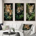 thumbnail image 1 of Designart "Tigers In Asian Painting IX" Asian Framed Wall Art Set Of 3 - Green Asian Art Frame Gallery Set For Office Decor, 1 of 6