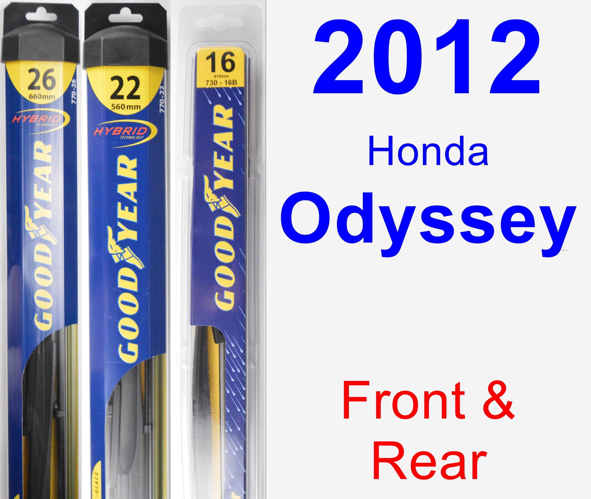 2012 Honda Odyssey Wiper Blade Set/Kit 