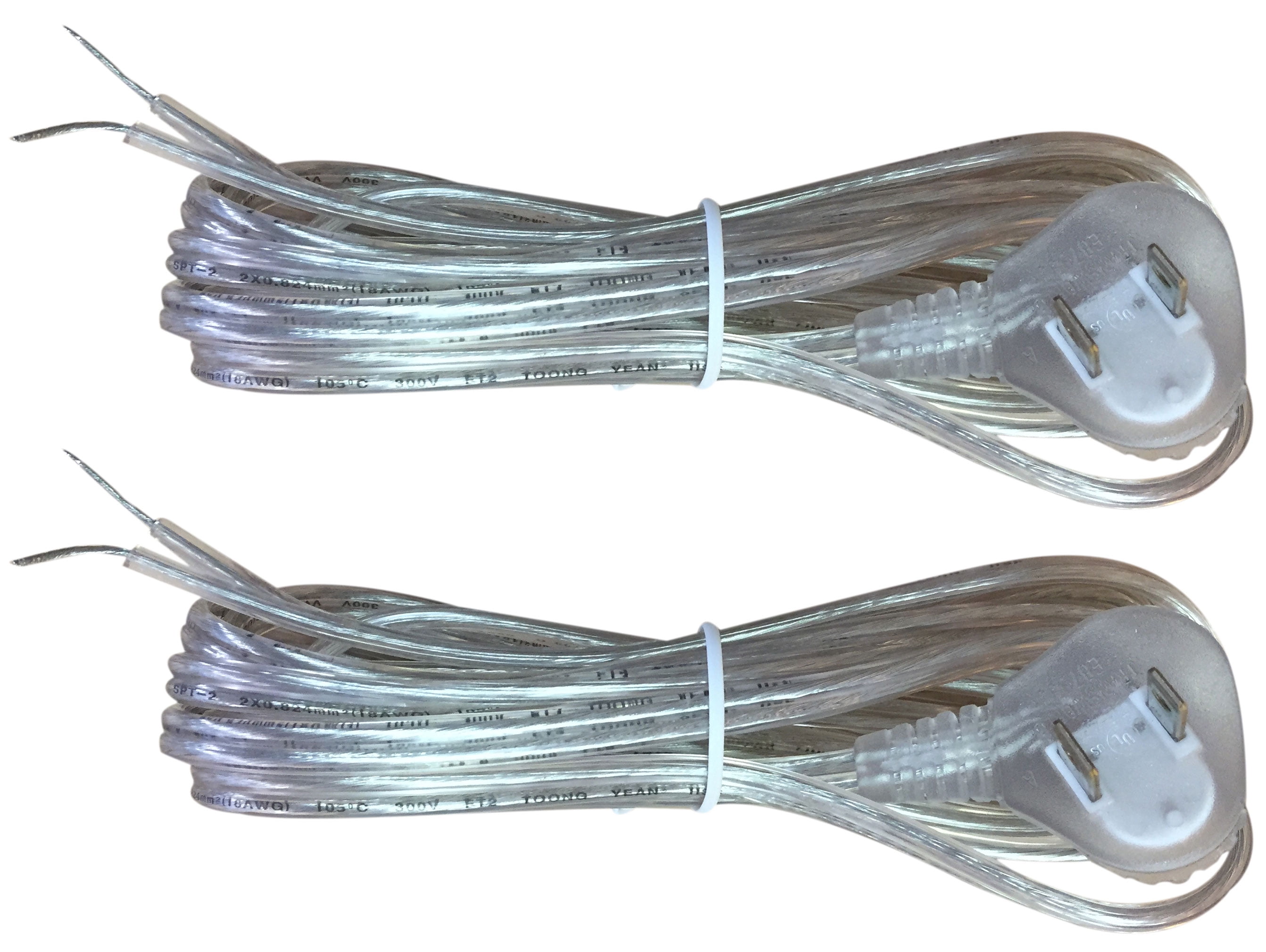 Royal Designs Clear Silver 8 Foot Replacement Lamp Cord with Flat Plug