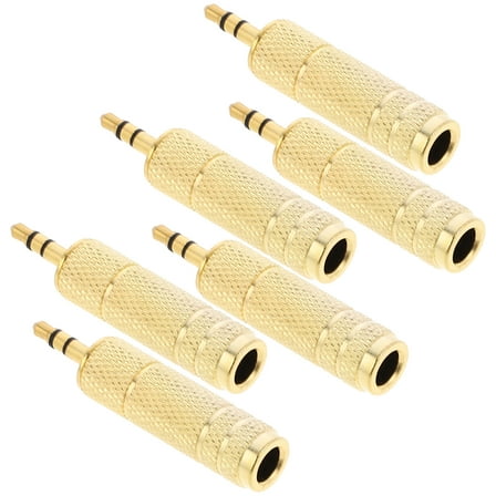 MLINS  6 Pcs 6.35mm to 3.5mm Audio Adapter Jack Cable Headphone Plugs Guitar