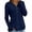 Navy, variant on Bosfbaoi Women's Hooded Henley Button Sun Protection Hoodie, Lightweight Breathable Long Sleeve Sun Shirt, Kangaroo Pocket Drawstring Blouse for Outdoor Daily Wear