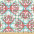 thumbnail image 2 of Ambesonne Bohemian Fabric by the Yard Upholstery, Bow Like Lines Abstract, 10 Yards, Coral and Sky Blue, 2 of 5