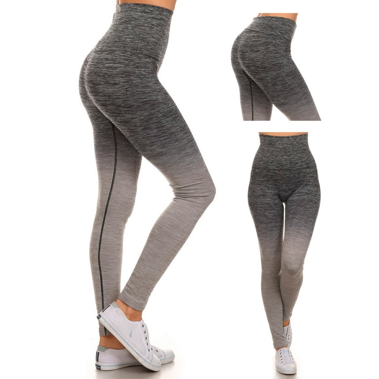 YELETE Womens Activewear Ombre Workout Capri Leggings, Charcoal Grey, Large  12-14 : : Clothing, Shoes & Accessories