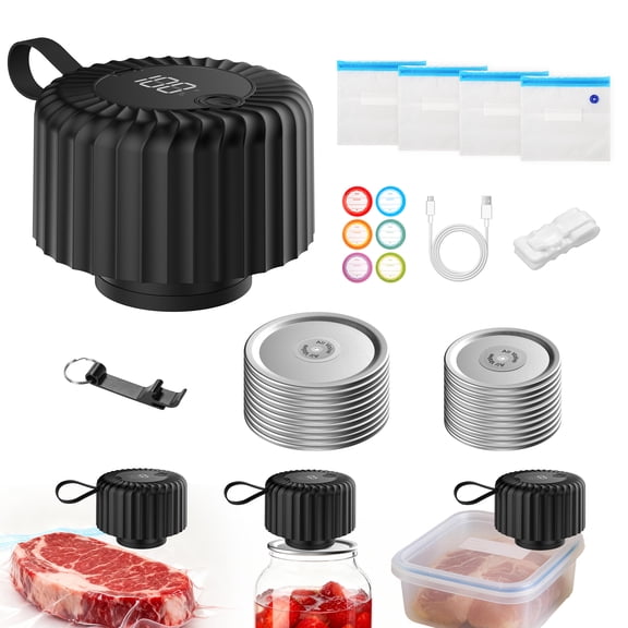 3-in-1 Electric Mason Jars Sealer-with Vacuum Extraction Function,Contains Sealing Lids, Suitable For Wide Mouth And Regular Mouth Mason Jars For Jam, Pickles, Dried Goods, And Grain Canning