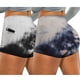 thumbnail image 4 of Gibobby Pantalones dama Pantalones cortos elásticos teñidos con para mujer, bolsillos de motorista de Yoga, pantalones de Fitness para correr, pantalones de Yoga arrugados(Azul marino， S), 4 of 5