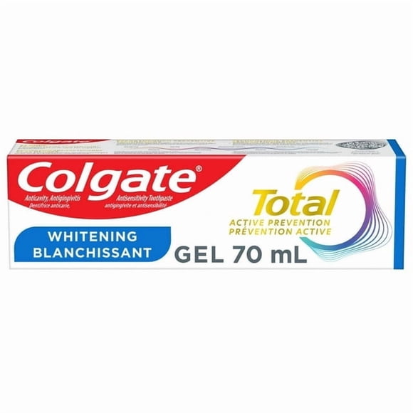 Colgate Total Active Prevention Whitening Toothpaste, Mint Flavour, 70 mL, 70mL
