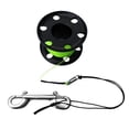 thumbnail image 2 of S SERENABLE Scuba Diving Aluminum Alloy Finger Reel Spool 50m Line Bolt Snap Clips Black, 2 of 9