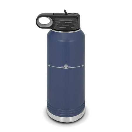 

T-33 Shooting Star Water Bottle 32 oz - Laser Engraved w/ Flip Top Removable Straw - Polar Camel - Stainless Steel - Vacuum Insulated - Double Walled - Drinkware - t33 t-bird jet trainer - Navy