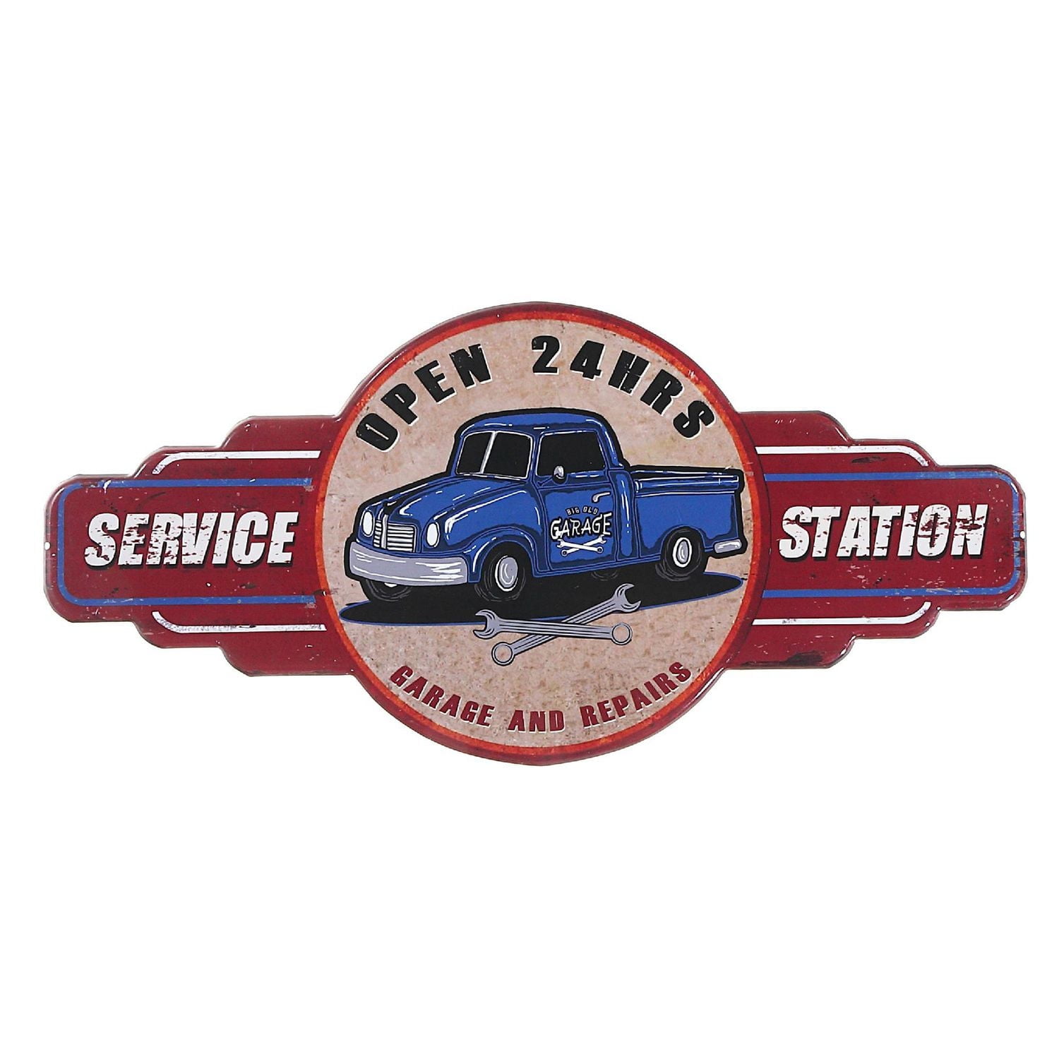 IH Casa Decor Embossed Metal Wall Sign Service Station