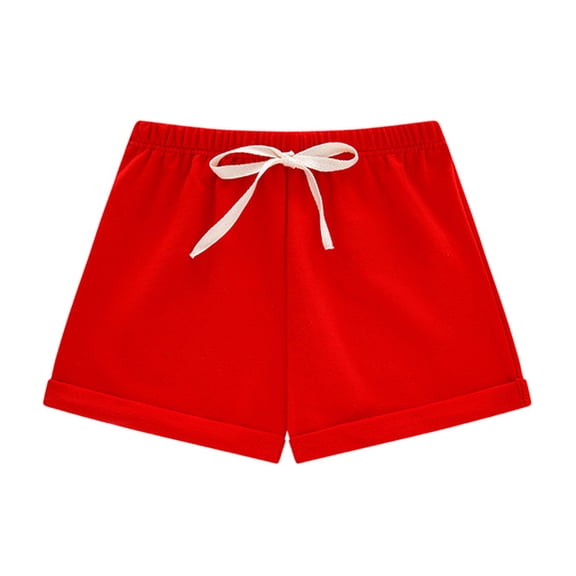 Girls Athletic Sweat Shorts Loose Elastic Waist Versatile Solid Summer Workout Running Shorts for 1-8 Years