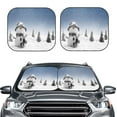 thumbnail image 2 of JUNZAN Snowman And Christmas Tree Pattern Car Windshield Sun Shade | Reflective Sunshade | Foldable 2-Piece Sun Shield Protect Your Car | Fits Sedans, SUVs, Hatchbacks-Large, 2 of 6