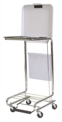Medline MDS80529 Standing Rolling Laundry Hamper with Foot Pedal 