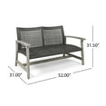 thumbnail image 6 of Camdyn Outdoor Wood and Wicker Loveseat, Mixed Black, Light Gray Wash, 6 of 6