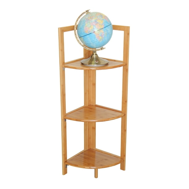 3 Tier Bamboo Corner Shelf