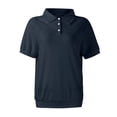 thumbnail image 4 of larppty Womens Polo Shirts Business Casual Work Tops Short Sleeve Button Down Collared V Neck Golf Blouse T-Shirt (Navy, XXL), 4 of 5