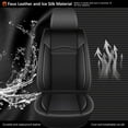 thumbnail image 2 of LAONNVIR Car Seat Covers Full Set 5pcs with Waterproof Leather,Airbag Compatible Automotive Vehicle Cushion Cover Universal fit for Ford Maverick 2022-2024 (Black), 2 of 5