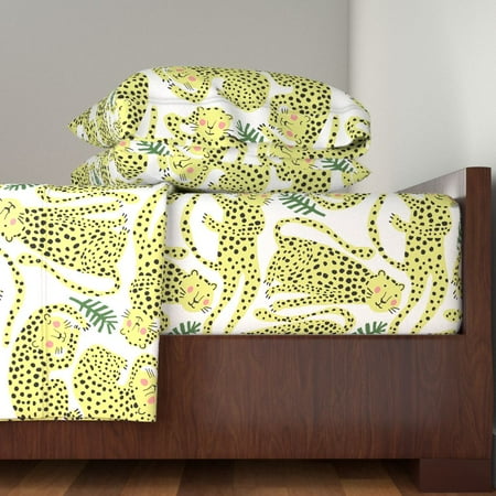 Animal Print Cheetah Leopard Jaguar 100% Cotton Sateen Sheet Set by Roostery