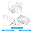 thumbnail image 4 of Unique Bargains Panier à Frites Carré Mini Réutilisable Support Panier à Croustilles 5,91 Po Paniers Alimentaires en Acier Inoxydable Argent, 4 of 5