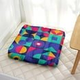 thumbnail image 3 of Pop Art Seat Cushion&nbsp;– 22x22 Inch Square Floor Pillow, Dutch Velvet, Bold Color Block Print (Playful & Trendy for Creative Spaces), 3 of 7