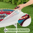 thumbnail image 5 of Ethnic Inspired Symmetrical Mandala Round Table Cover Waterproof Elastic Edge Windproof Tablecloth for Outdoor Use, 5 of 6