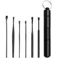 thumbnail image 2 of 6pc Ear Pick Set Personal Cleaning Tool Ear Wax Remover Cleaner Curette Kit - Black, 2 of 6