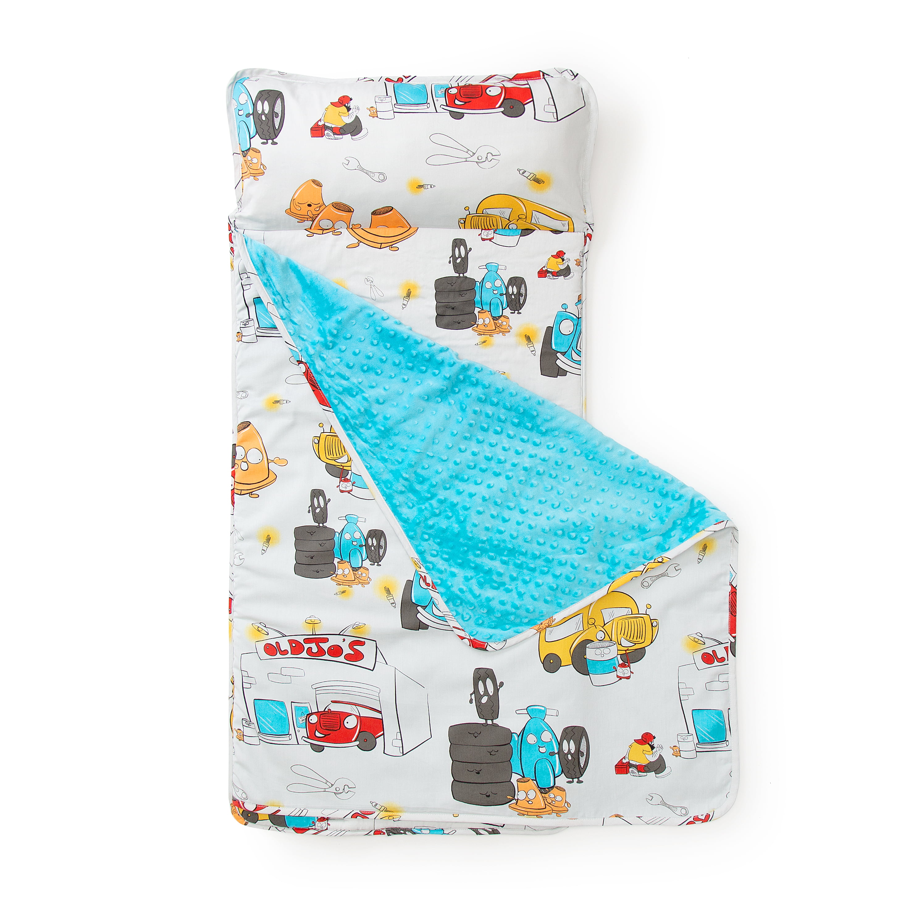 Portable Slumber Bag for Toddler Boys and Girls Lightweight and Soft Sleepover Set Built-in Cotton Liner Nordic Forest Okngr Kids Nap Mat Size S