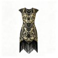 thumbnail image 4 of FASHOFT Halloween Costumes For Women Sequin Classic Victorian Style Role Play Stage Performance Fancy Dress For Holiday Party Halloween Costume Gold L, 4 of 4