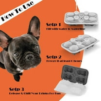 French Bulldog Ice-Cube Mold, 4 Hole Fun Shapes Frenchie Bull Dog Ice-Cube Tray for Whiskey,Cocktail, Pink