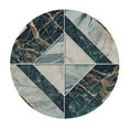 thumbnail image 4 of HAOXIT Geometrical Mosaic Artificial Stone Green d Tile Round Table Cloth, Circle Table Dinner Tablecloth, Desk Cloth Cover for Home Party Wedding 31-35, 4 of 8