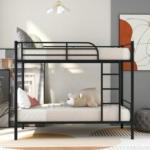 Industrial Metal Twin Over Bunk, Small Twin Bunk Beds