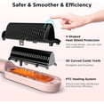 thumbnail image 3 of Prizm Hair Straightener Brush, 20s Fast Heating, Negative Ions Hair Straightening Brush with Less Frizz, 4 Temp Settings & LED Display, Anti-Scald Design, Gift for Women, Dual Voltage, Pink, 3 of 8