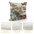 thumbnail image 4 of JEUXUS Floral Butterfly and Vintage Herbs Plants Green Garden Nature Tufted Floral Print Pillowcase White, 4 of 5