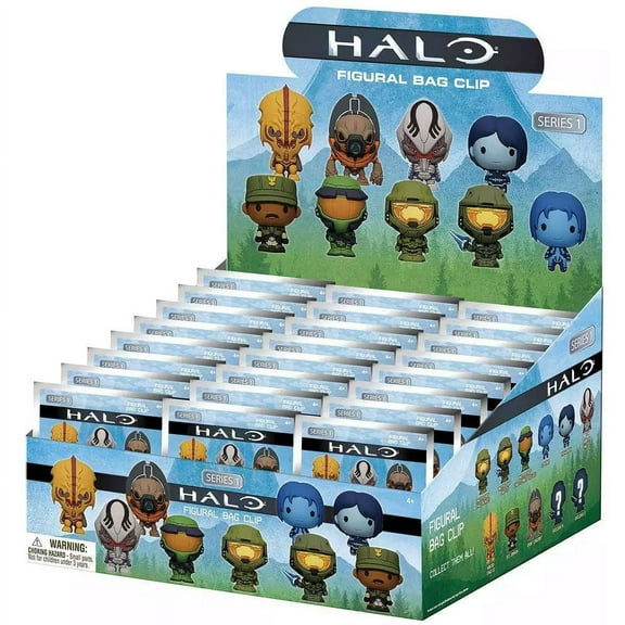3D Figural Foam Bag Clip Halo Series 1 Mystery Box (24 Packs)
