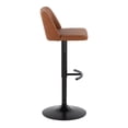 thumbnail image 3 of Toriano Adjustable Bar Stool, Black Bar Stools, Bar Chairs, Swivel Bar Stools, Bar Stools Set of 2, Bar Height Stools (Camel Faux Leather), 3 of 5