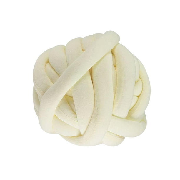 Hilo de lana grueso y voluminoso para manta de punto con brazos, tapete para manta, manta DIY amarillo cremoso