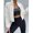 White, variant on Womens White Fleece Zip Up Jacket Drop Shoulder Cropped Winter Outerwear
